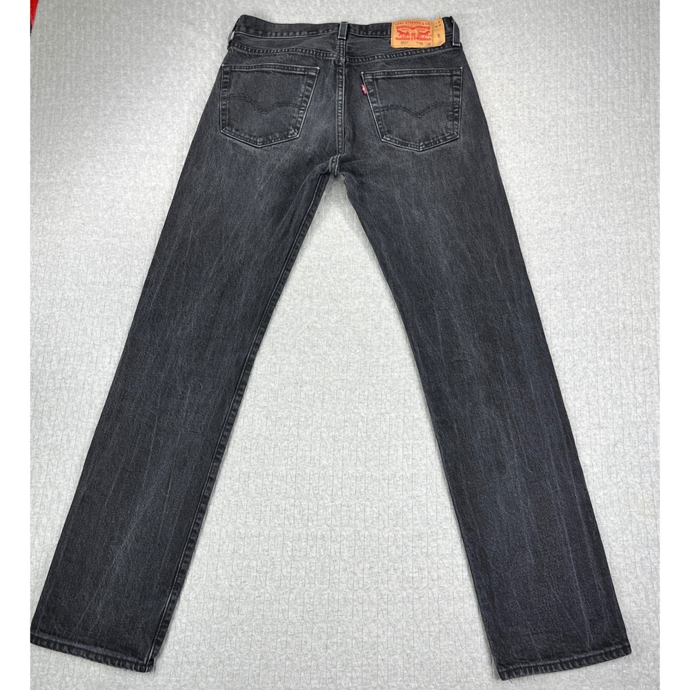 Levi 501 Jeans Mens‎ 32x34 Fits 31x33 Black Straight Leg Button Fly  Denim